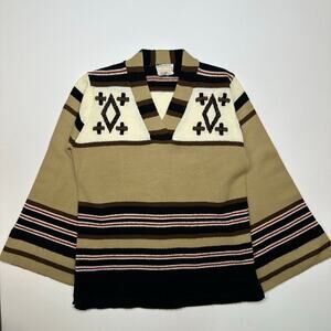 Vintage 1960’s Donnkenny Striped Acrylic Bell Sleeve Sweater